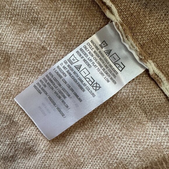 Size SIsaac Mizrahi Live! Gingham Jacquard Button Front Cardigan Cappuccino M - Picture 9 of 10